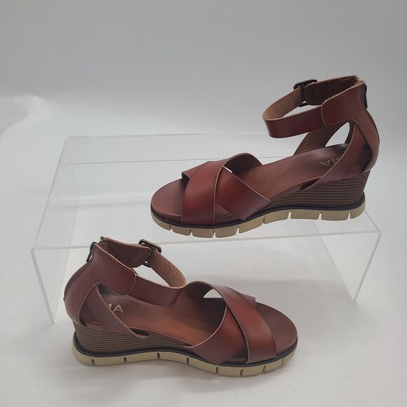 NWOB  MIA Lauri Wedge Sandal Cognac Size 10M - Picture 3 of 8